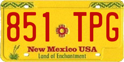 NM license plate 851TPG