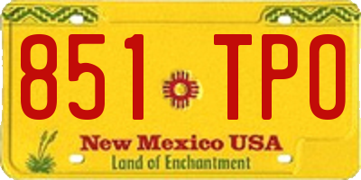 NM license plate 851TPO