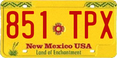 NM license plate 851TPX