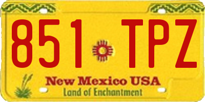 NM license plate 851TPZ