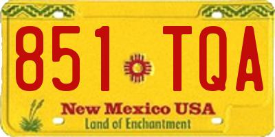 NM license plate 851TQA