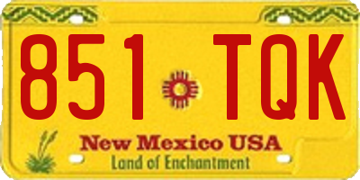 NM license plate 851TQK