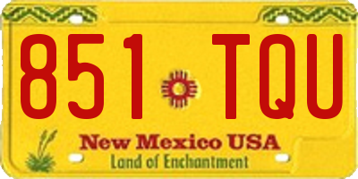 NM license plate 851TQU