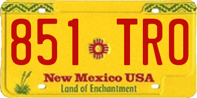 NM license plate 851TRO