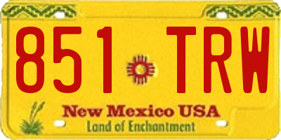 NM license plate 851TRW