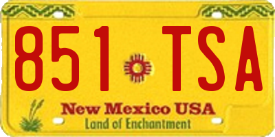 NM license plate 851TSA