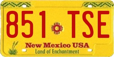 NM license plate 851TSE