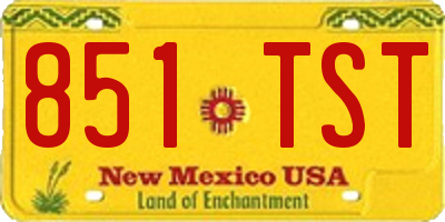 NM license plate 851TST