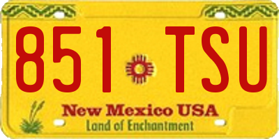 NM license plate 851TSU