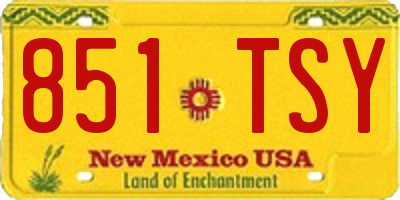 NM license plate 851TSY