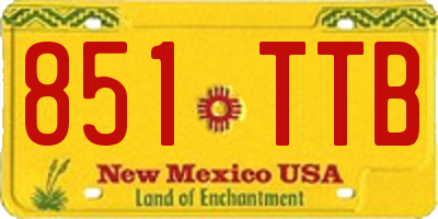 NM license plate 851TTB