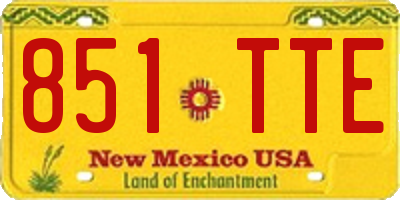 NM license plate 851TTE