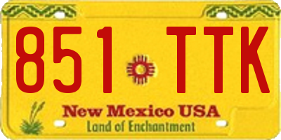 NM license plate 851TTK