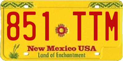 NM license plate 851TTM