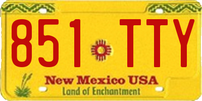 NM license plate 851TTY