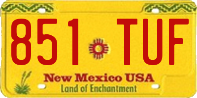 NM license plate 851TUF