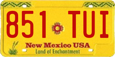NM license plate 851TUI