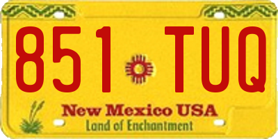 NM license plate 851TUQ