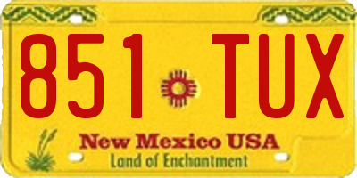 NM license plate 851TUX