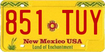 NM license plate 851TUY