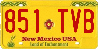 NM license plate 851TVB