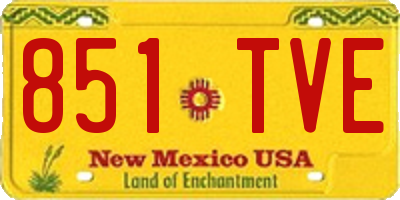NM license plate 851TVE