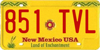 NM license plate 851TVL