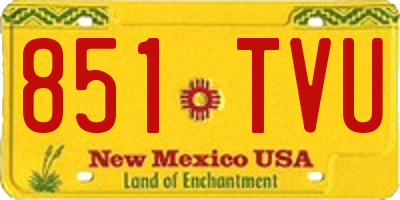 NM license plate 851TVU