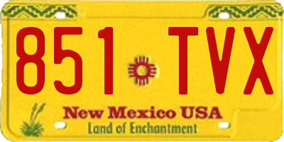 NM license plate 851TVX