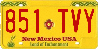 NM license plate 851TVY