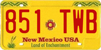 NM license plate 851TWB