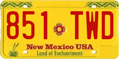 NM license plate 851TWD