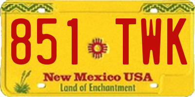 NM license plate 851TWK