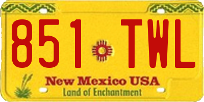 NM license plate 851TWL