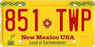 NM license plate 851TWP
