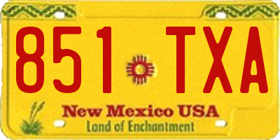 NM license plate 851TXA