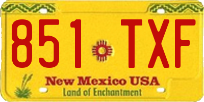 NM license plate 851TXF