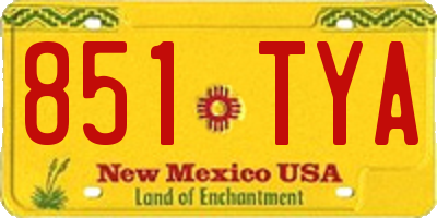 NM license plate 851TYA