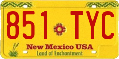 NM license plate 851TYC