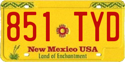 NM license plate 851TYD