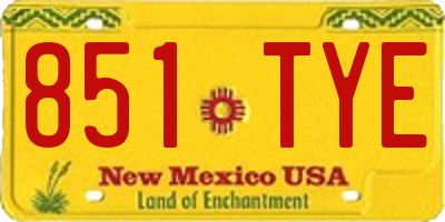 NM license plate 851TYE