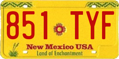 NM license plate 851TYF