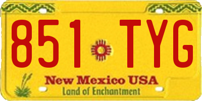 NM license plate 851TYG