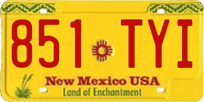 NM license plate 851TYI