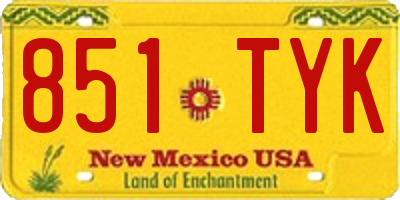 NM license plate 851TYK