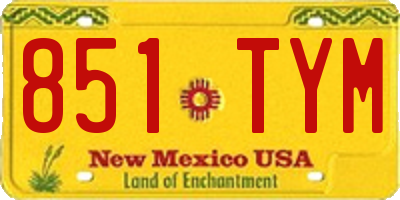 NM license plate 851TYM