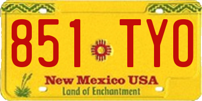 NM license plate 851TYO