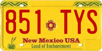 NM license plate 851TYS