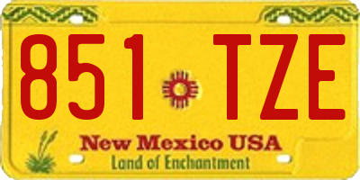 NM license plate 851TZE