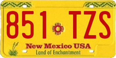 NM license plate 851TZS